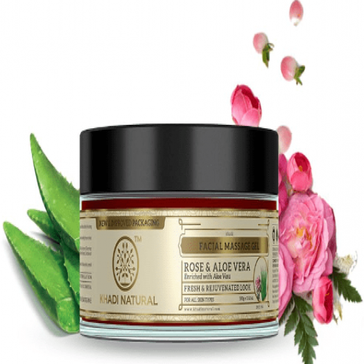 Khadi Natural Rose and Aloe Vera Face Massage Gel,